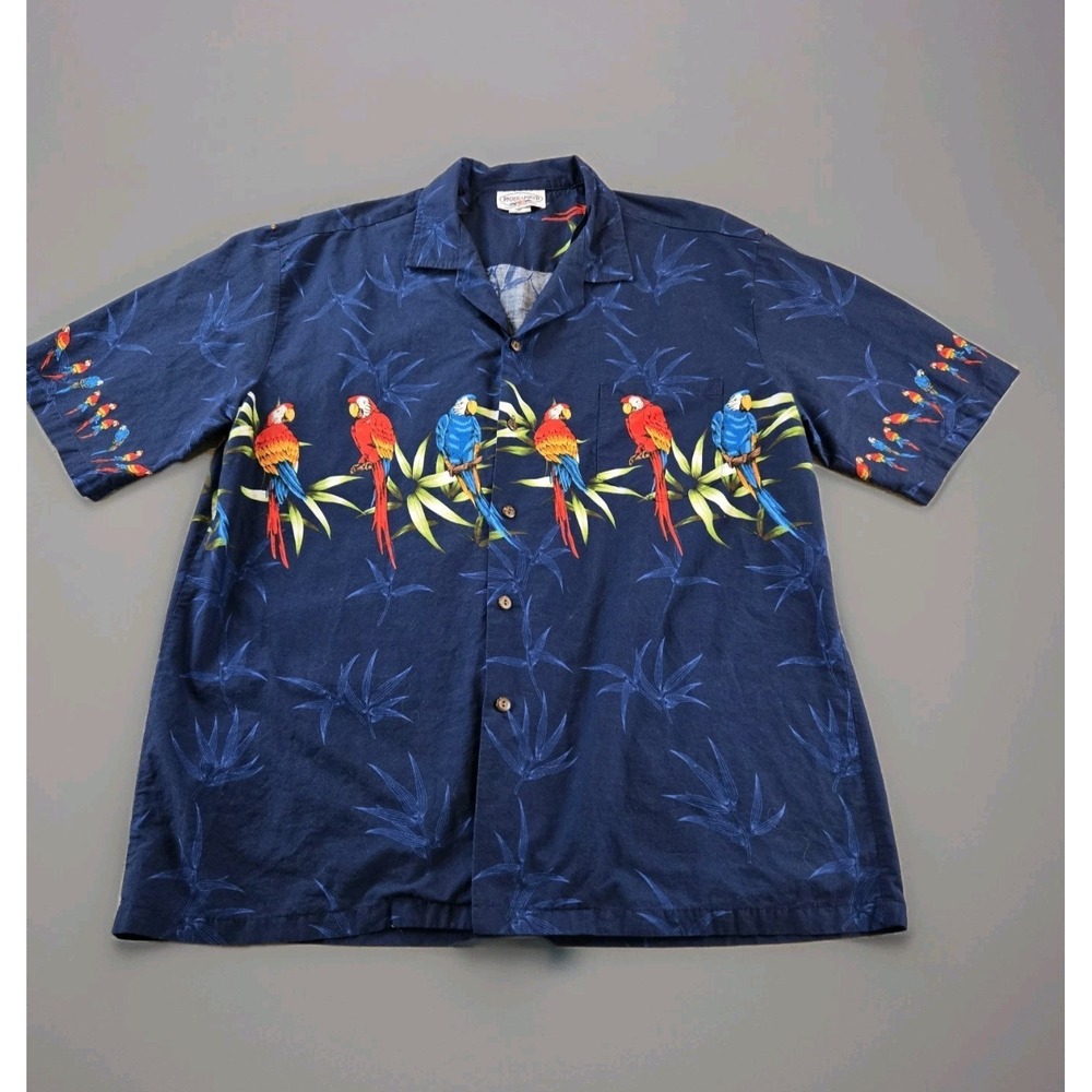 Paradise Legend Men's Tropical Hawaiian Short Sleeve Button Down Shirt Size 2XL